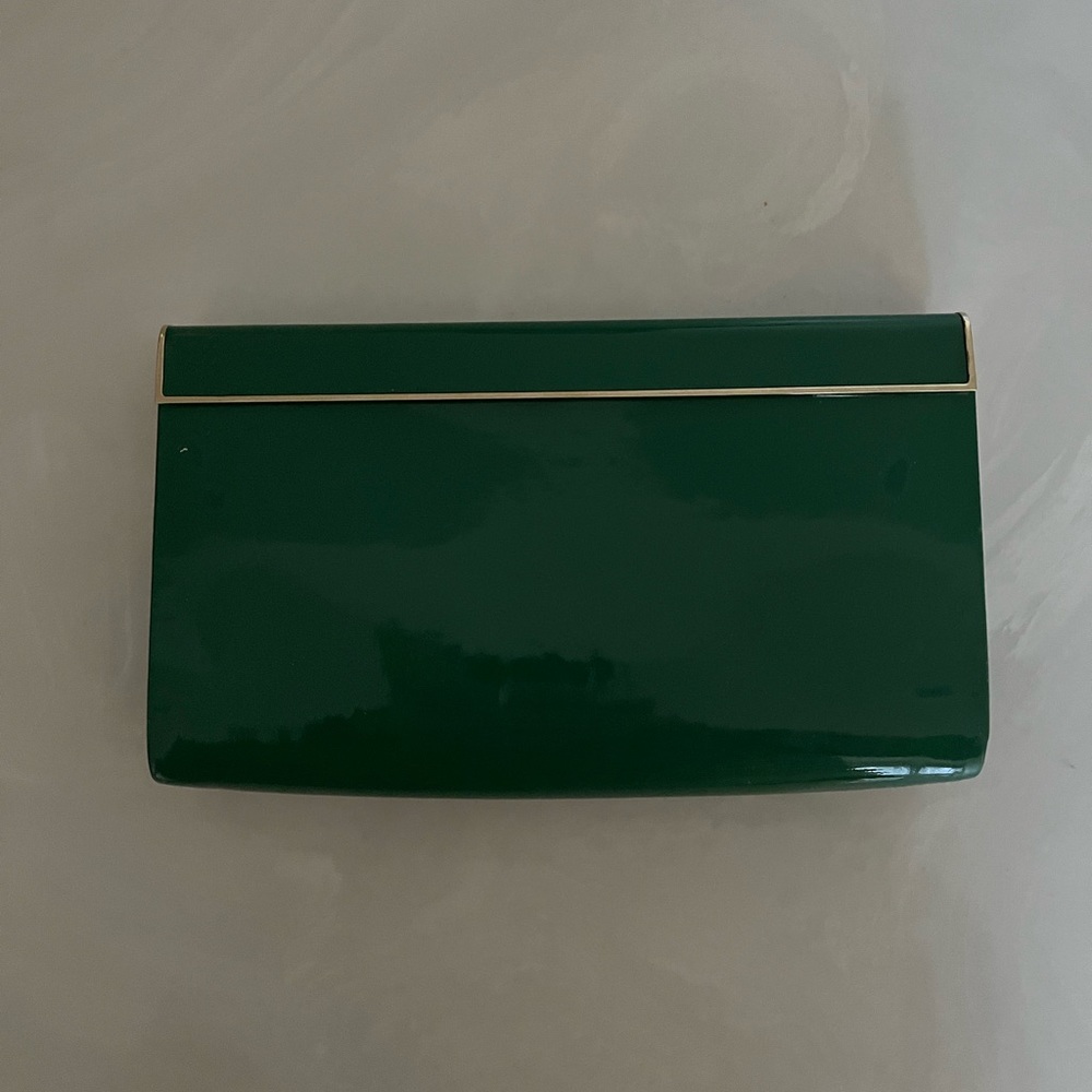 Green patent leather Jimmy Choo clutch